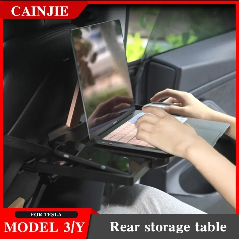 

For Tesla Model 3 2021 Car Rear Folding Laptop Table Portable Vehicle Desk Car Modification For Tesla Model Y Accessories