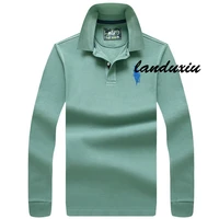2022 new men polo shirt long sleeve fashion print zipper color matching clothes luxury male tee shirts landuxiu