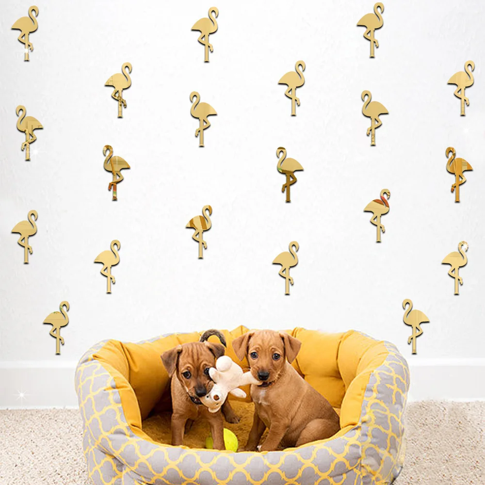 Акриловые зеркальные настенные зеркала для дома с Фламинго JM253 |