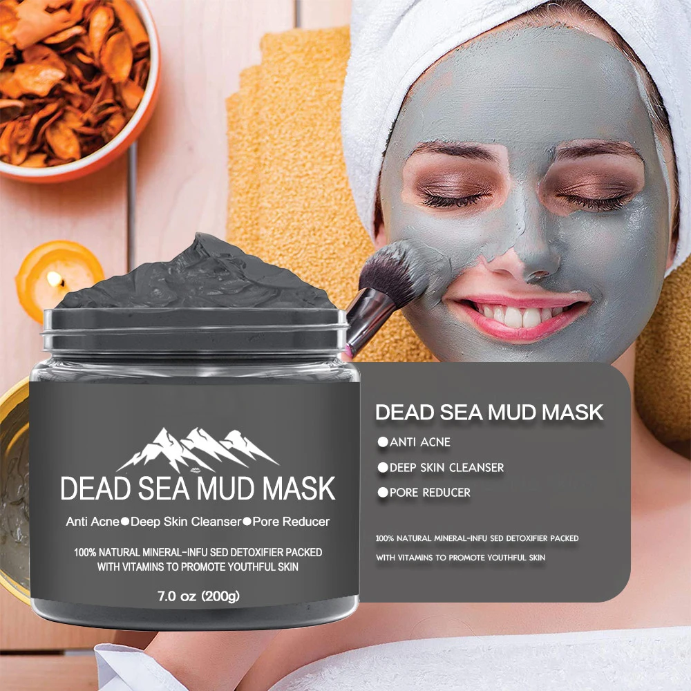 

Natural Dead Sea Mud Mask 200g Acne and Pore Removal Deep Cleansing Skin Purifying Mask for Acne Blackheads and Oily Skin