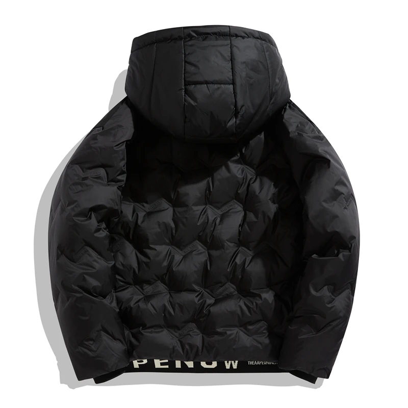 Men's winter simple style solid color 90% grey duck down Down Jackets warm keeping hooded street couple casual down jacket Tops