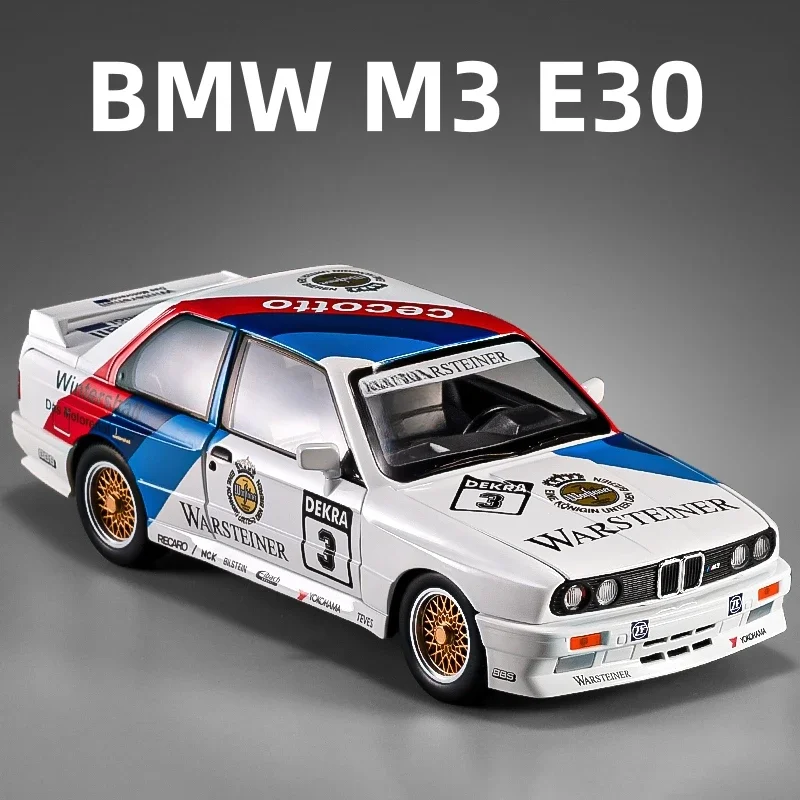 1:24 BMW M3 E30 1980. DTM модель автомобиля из сплава. Звук и свет. Детская игрушка.