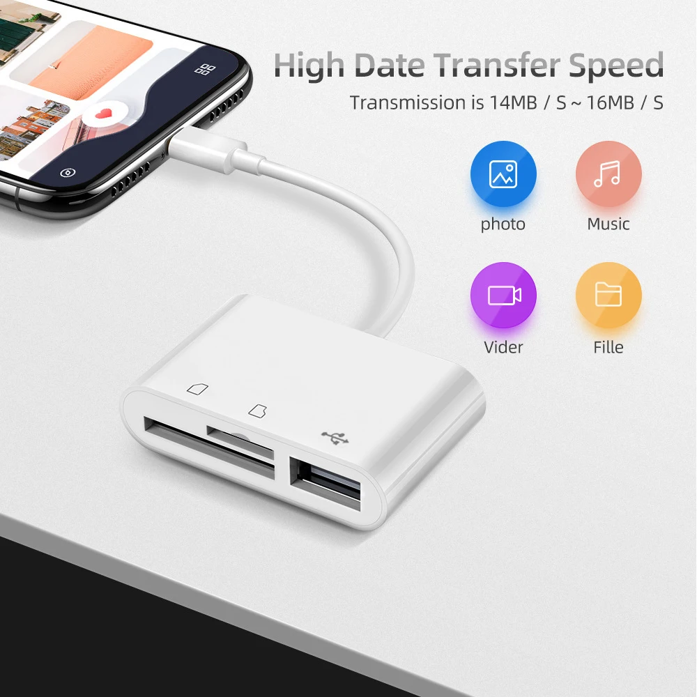 Адаптер TISHRIC Type C USB TF Устройство чтения карт SD 3 в 1 карты памяти USB-C для ноутбука