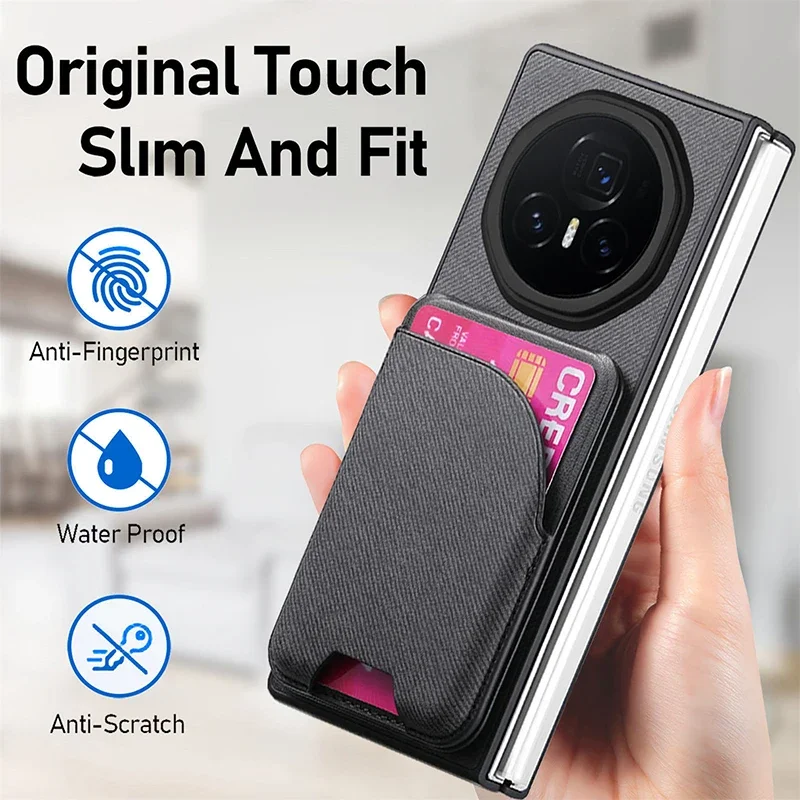 Чехол для Honor Magic V3 ковбойский диагональный тканевый разделитель магнитная карта