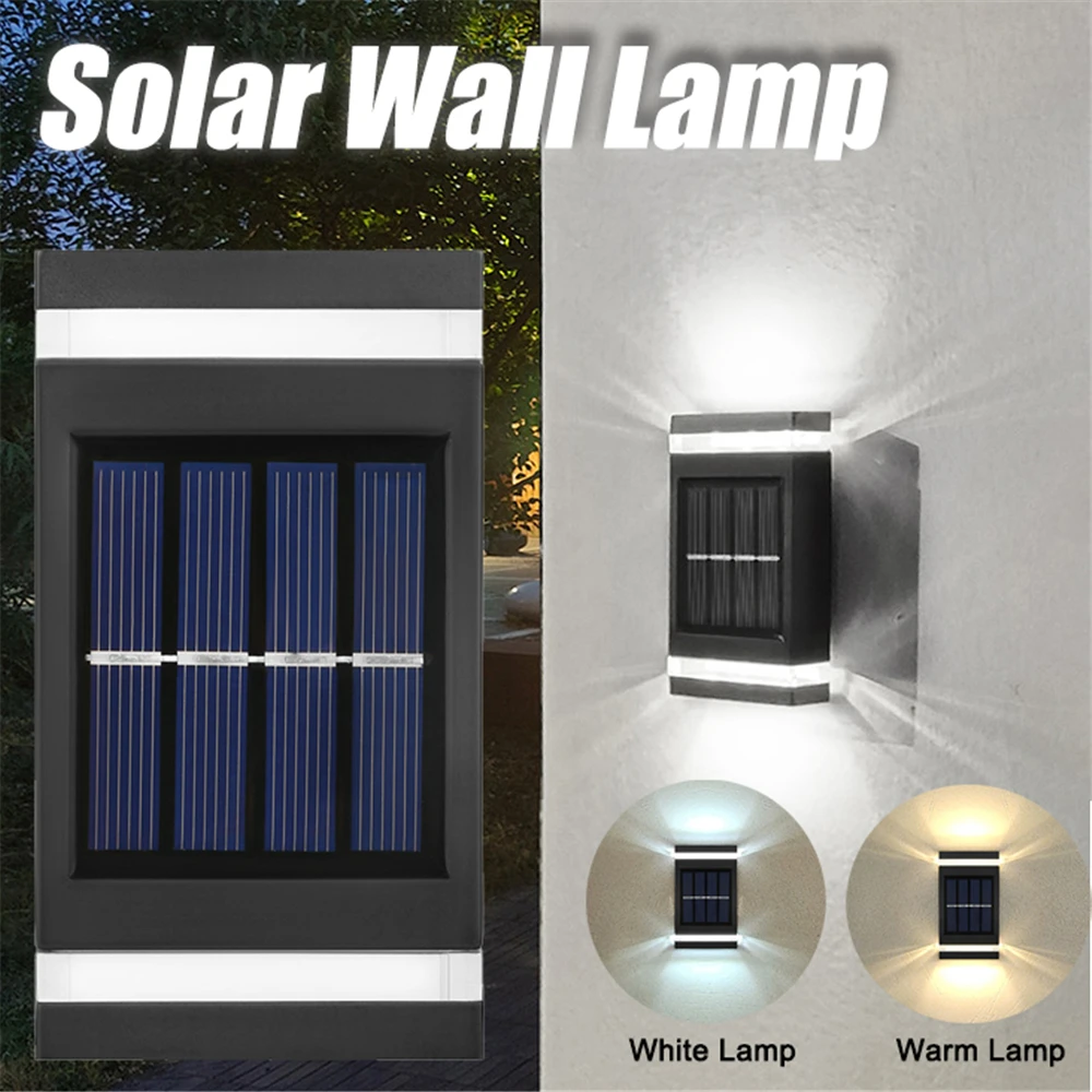 

Solar Wall Lamp Outdoor Waterproof Solar Powered Light UP and Down Illuminate Home Garden Yard Decoration Outside Sunlights