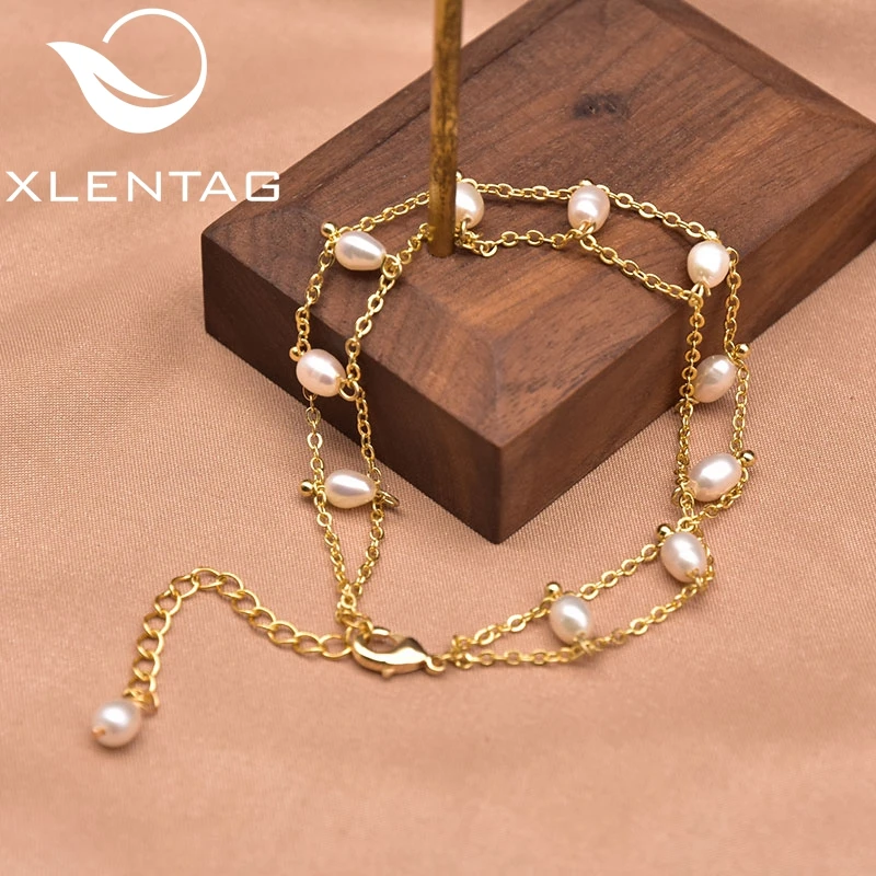 

Xlentag Handmade Natural Freshwater Pearl Double Bracelet Set Women Girl Fashion Fine Jewelry Wedding Party Birthday Gift GB0962