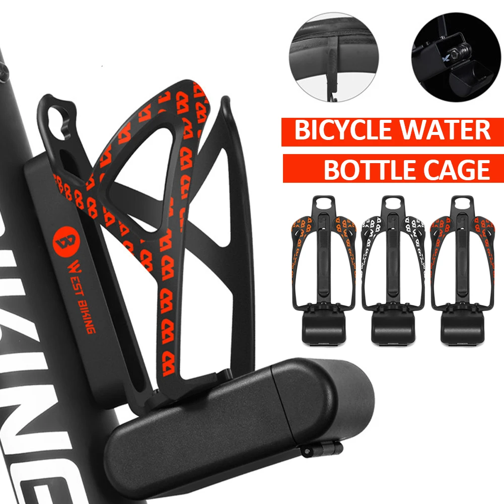 

MTB Bicycle Water Bottle Holder 3 in 1 Bike Bottle Cage Cycling Bottles Holder with 2 Tire Levers Tool Box Bicycle Accessories