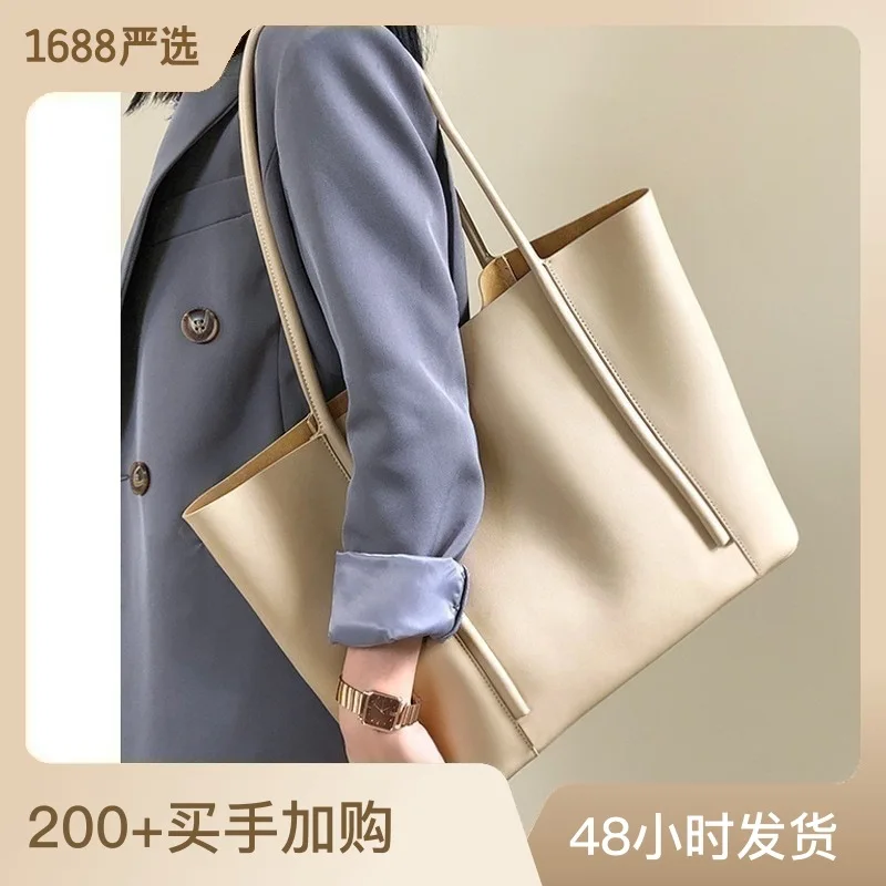 

Нишевая Сумка-тоут, женская кожаная сумка, новая вместительная сумочка из высококачественной воловьей кожи, сумка на плечо для работы и поездок