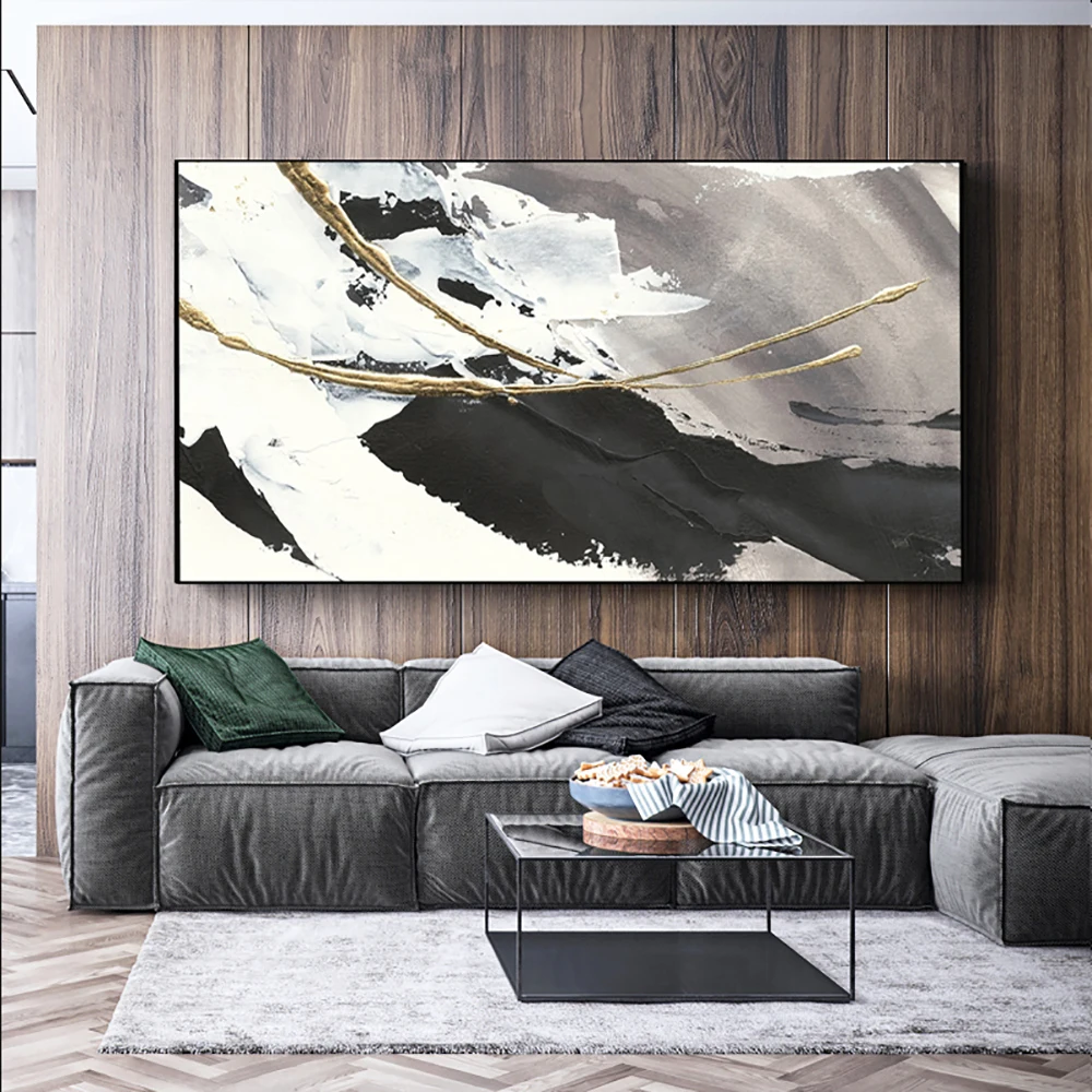 

Hand Painted Modern Abstract Canvas Oil Painting Wall Art Picture For Living Room Paintings Cuadros Large Salon Decoration Mural