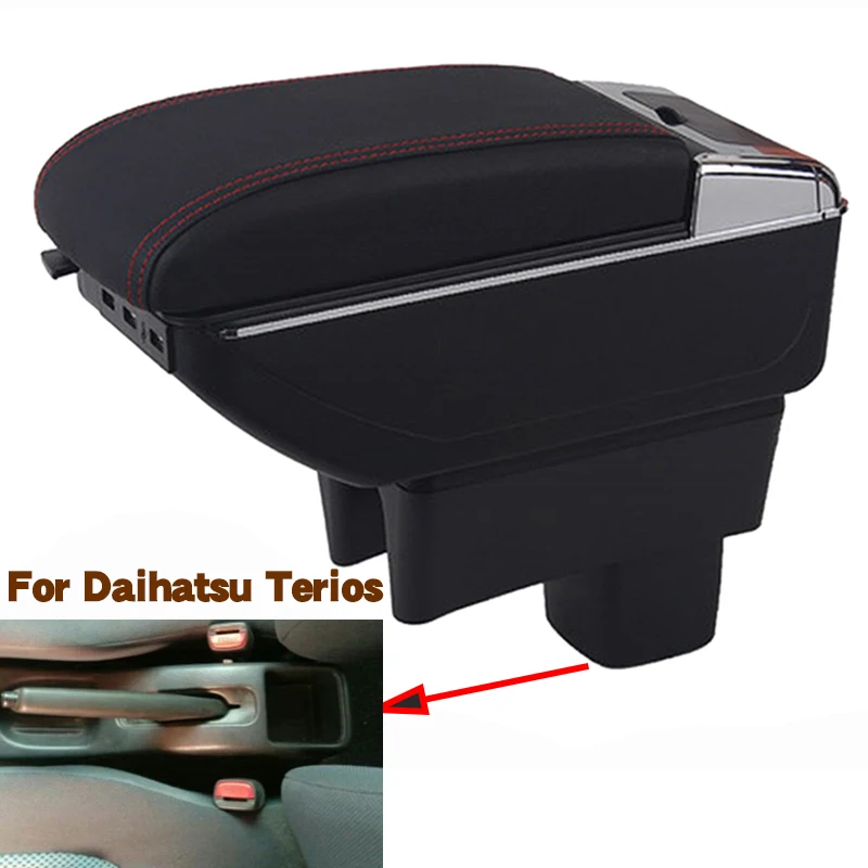 

Подлокотник для Daihatsu Terios, центральный контейнер для хранения внутренних подлокотников, аксессуары для стайлинга автомобиля с USB