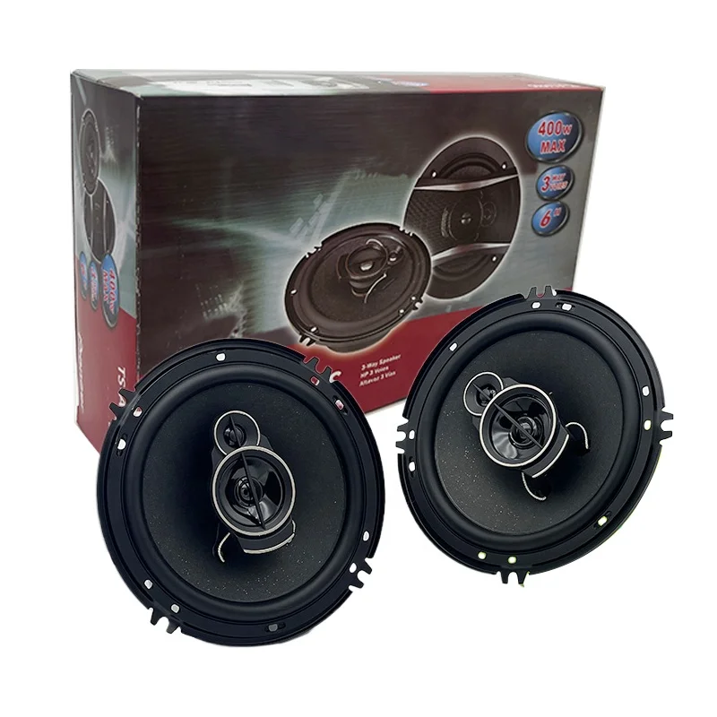 Фото 6-дюймовые 3-полосные коаксиальные автомобильные динамики Max Power 400W 4ohm TS-A1696S NOM, мощность 40W, PP-конус, 30Hz-36KHz, с твитером и маской для динамика. №1