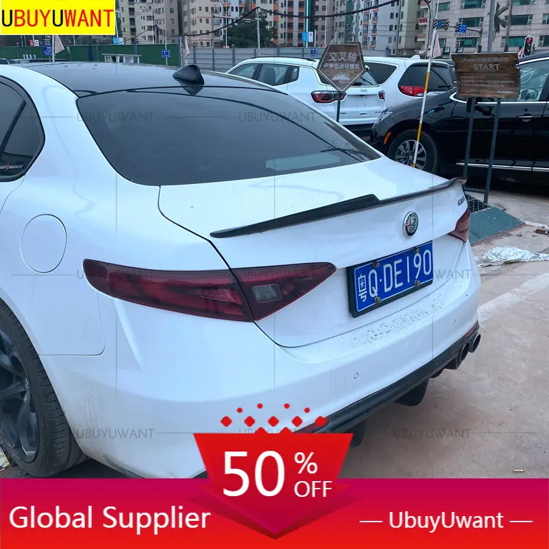 

Спойлер для Alfa Romeo Giulia 2015-2017, чехол из натурального углеродного волокна, оформление автомобиля