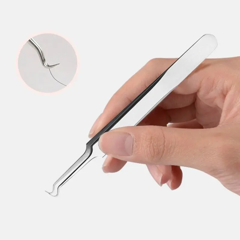 

Medical Stainless Steel Blackhead Tweezers Pimple Comedone Remover Nipper Curved