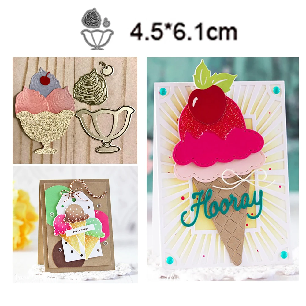 

Ice Cream 2022 New Design Metal Cutting Dies Decoration Scrapbooking Paper Craft Knife Muld Blade Punch Stencils Art Embossing