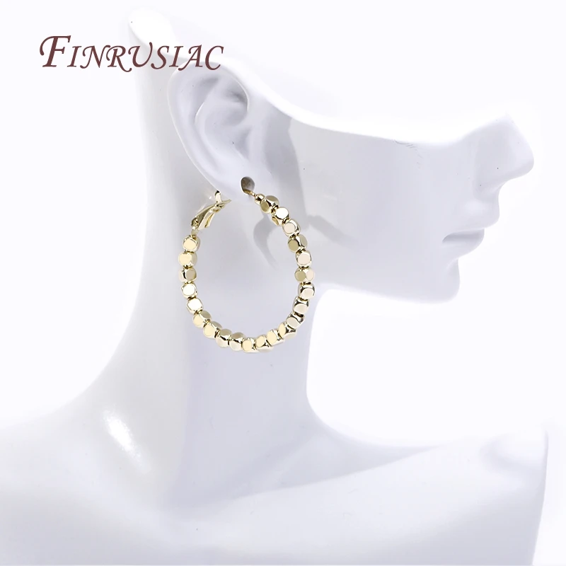 серьги золотые Серьги-кольца квадратные с бусинами женские винтажные