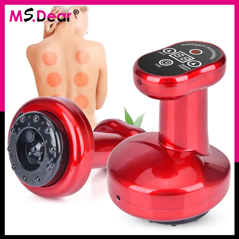 

Ms.Dear Electric Vacuum Cupping Body Massager Power Suction Scraping Cup Fat Burning Removal Acupoint Detoxifies Guasha Massage