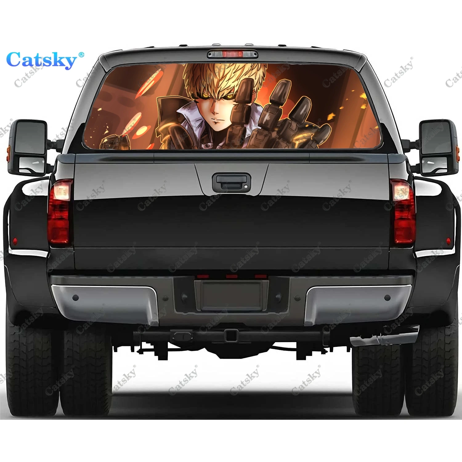 

Наклейки Genos для заднего стекла грузовика, наклейка для окон пикапа, тинт для заднего стекла, графическая перфорированная виниловая наклейка для грузовика