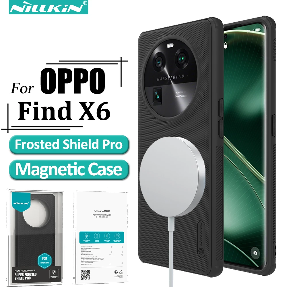 

Nillkin for OPPO Find X6 Magnetic Case,Super Frosted Shield Pro PC+TPU Protection Back Cover