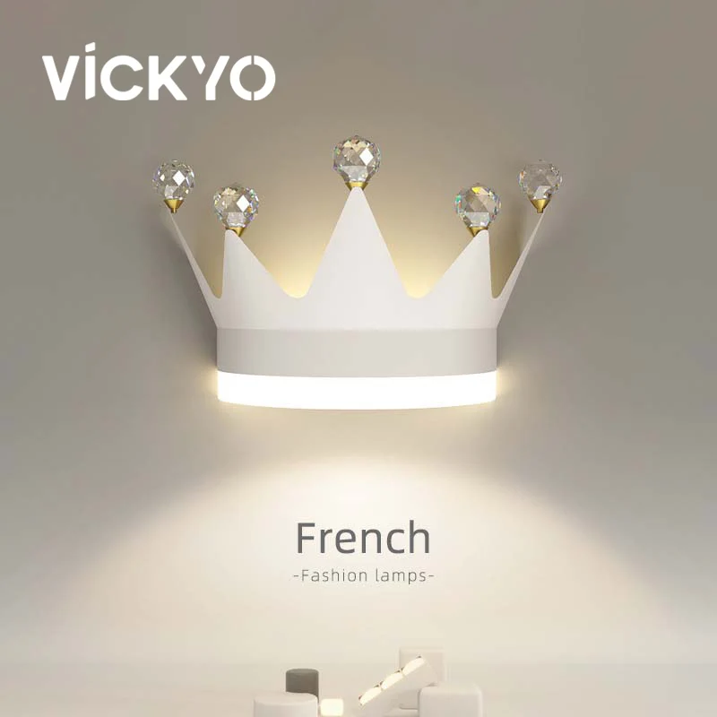 

VICKYO Nordic Interior Wall Lamp Creative LED Wall Lamps Crown Bedside Night Lighting For Living Room Bedroom Home Decoration