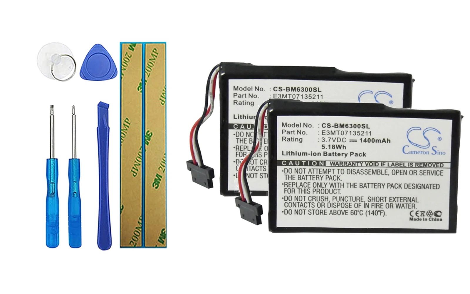 

2pack 1400mA Battery for Transonic MD 95255, PNA-3002 E3MT07135211
