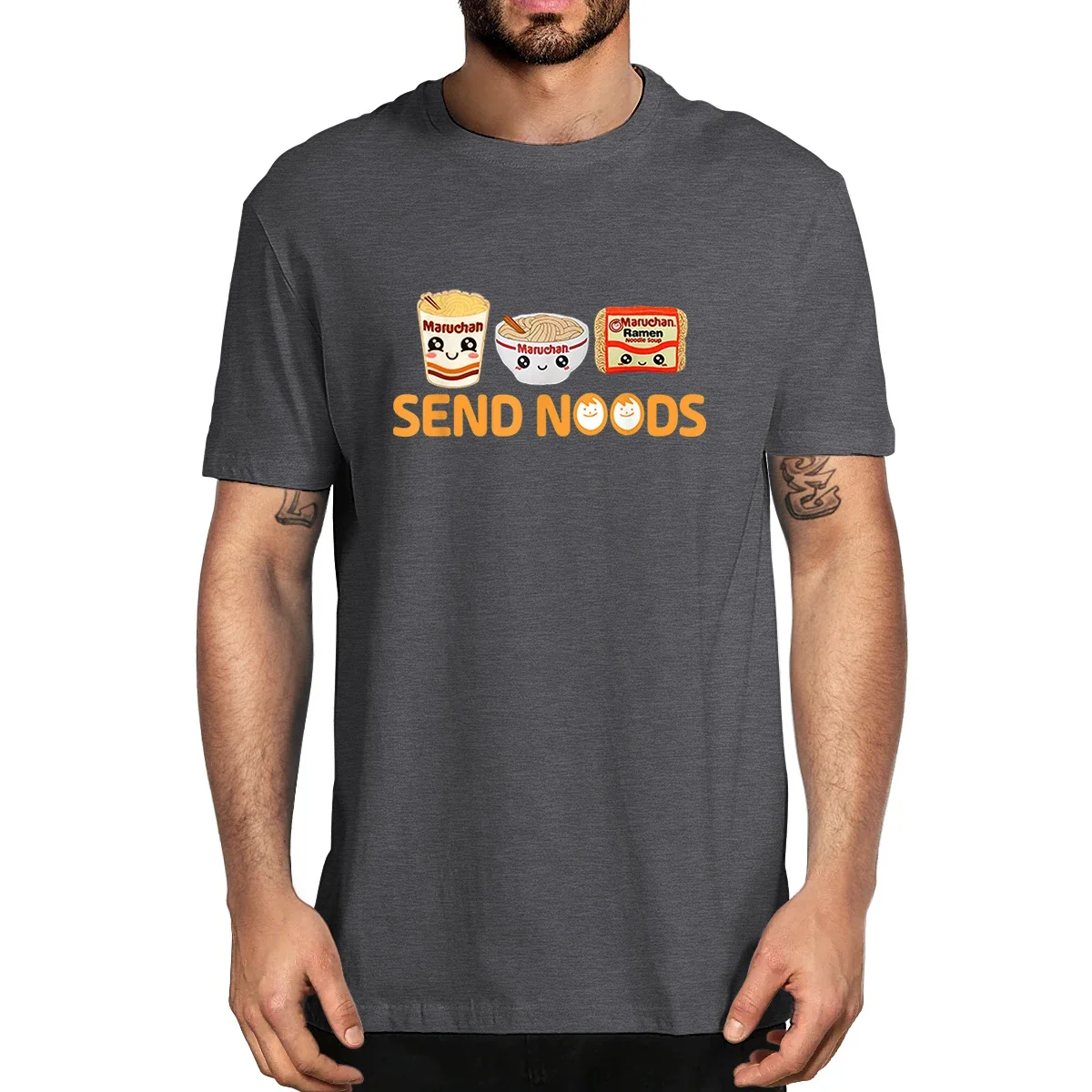 100% хлопок Send Noods Funny Food Ramen Noodle мужская новинка футболка женская повседневная