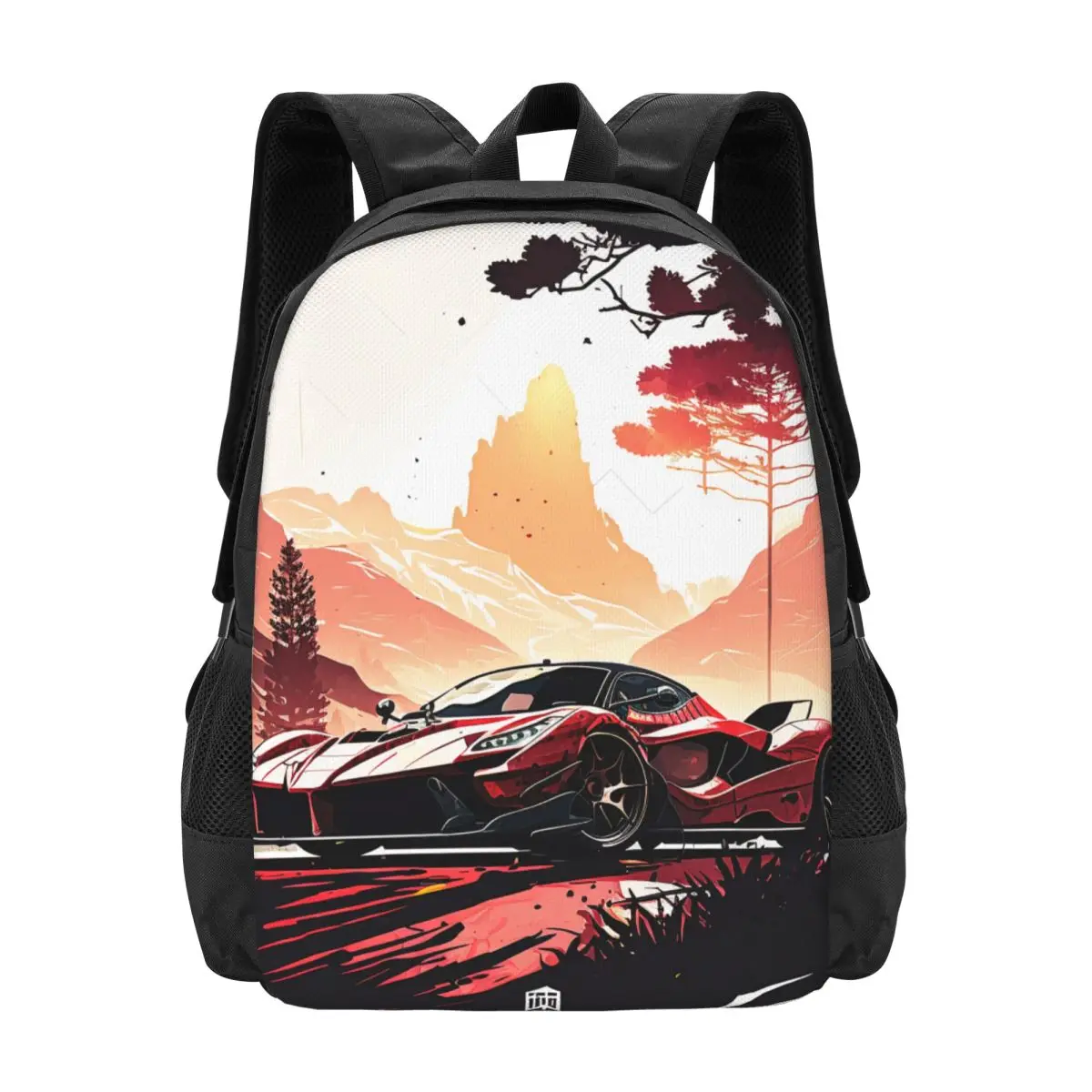 

Passionate Sports Car Backpack Sun Mountain Hiking Backpacks Female Design Print School Bags Fashion Rucksack