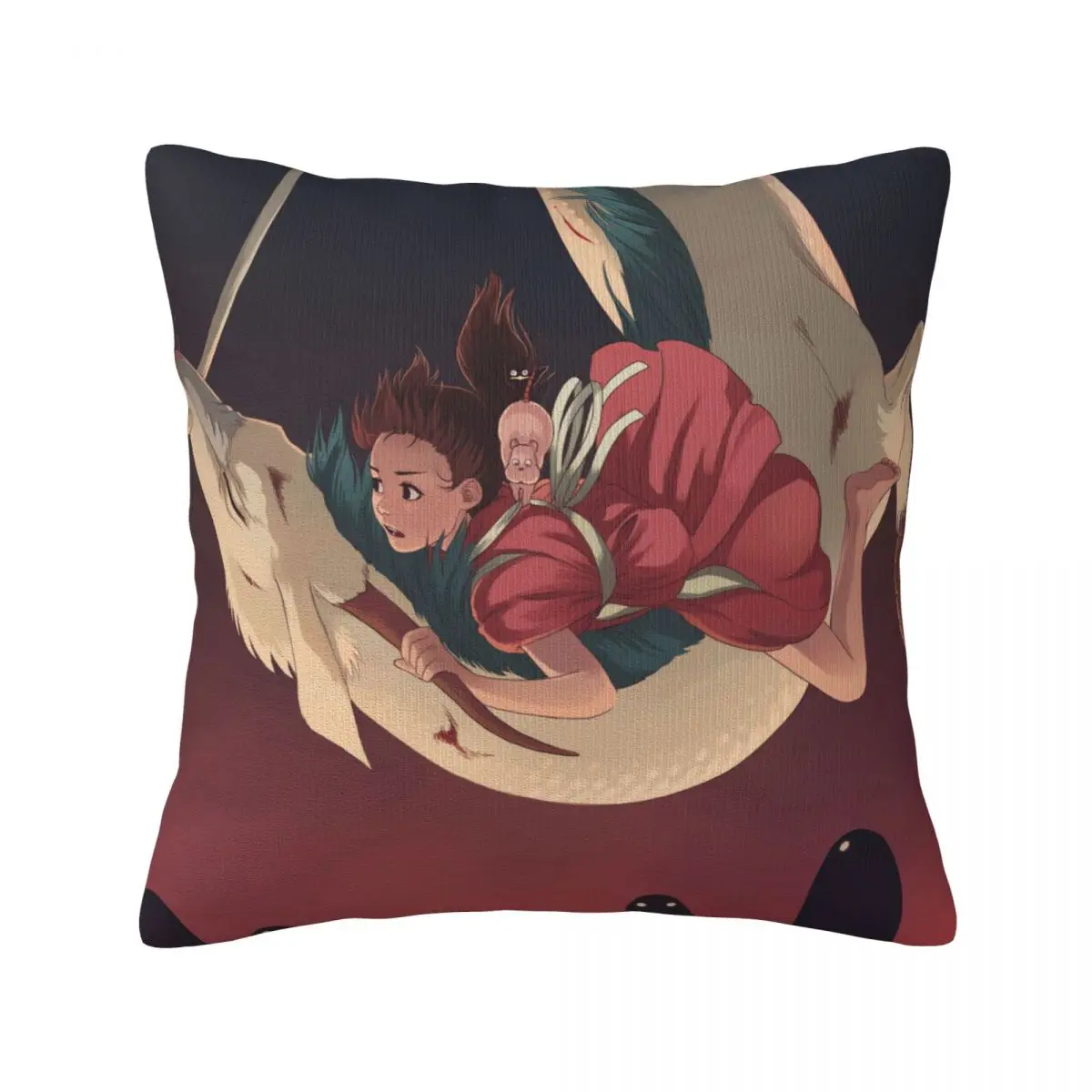 

Чехол-Подушка с изображением животных Haku and Chihiro, декоративный чехол для дивана на молнии, Летний чехол