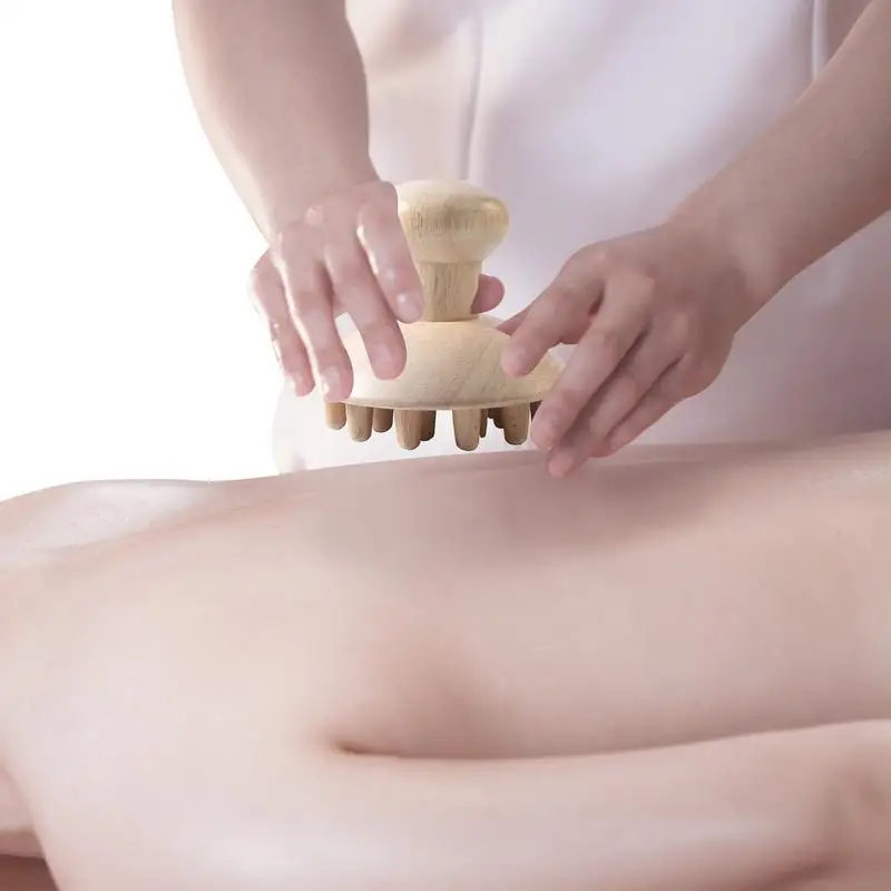 

Portable Wood Mushroom Massager Tool Head Massage Comb Full Body Wood Massager For Pain Relief With Up Down Point