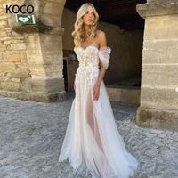 macdougal wedding dress 2022 princess strapless appliques detachable sleeve tulle vestido de novia civil for women custom made