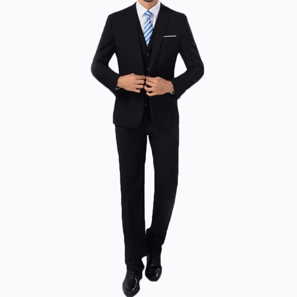 Casual Business Suits Men's Blazer Suit Slim Fit Fashion Formal Suits With Material Cotton Polyester Solid Color