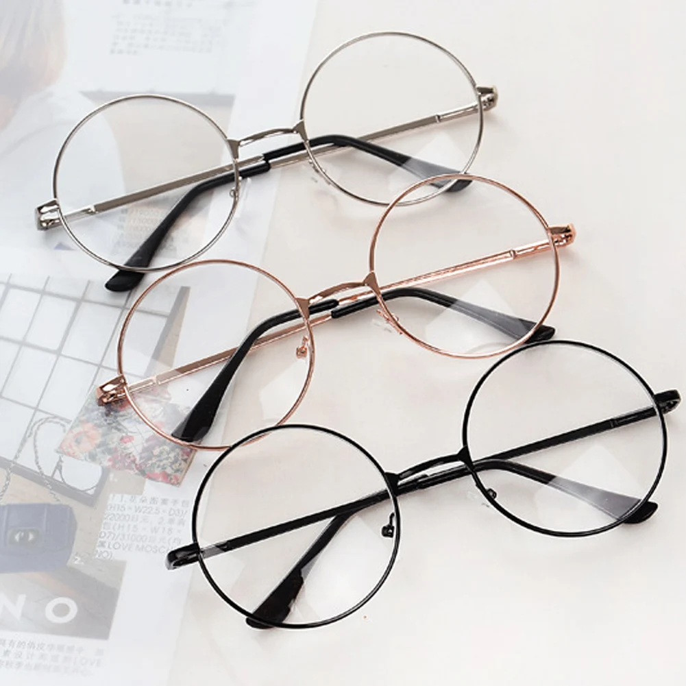 

Fashion Vintage Retro Metal Frame Clear Lens Glasses Nerd Geek Eyewear Eyeglasses Oversized Round Circle Eye Glasses