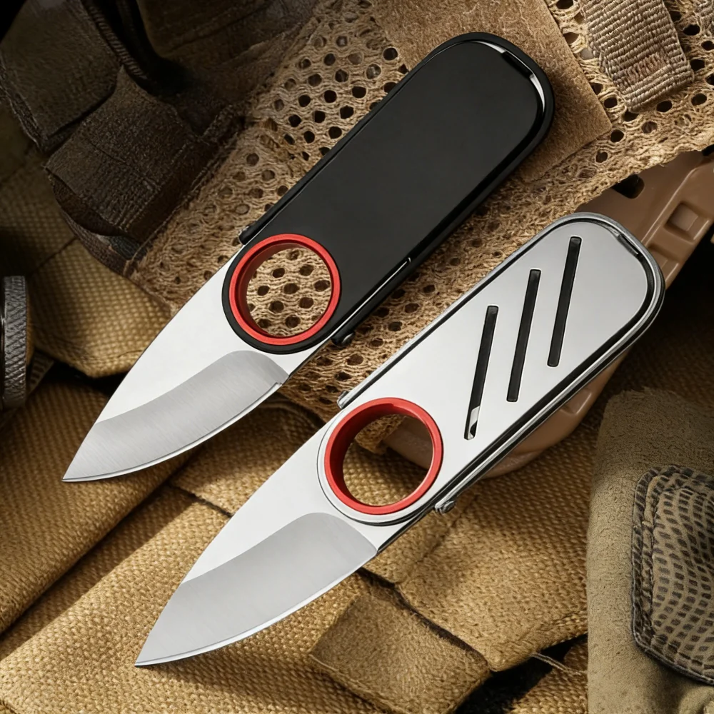 Фото Новый механический складной нож для активного отдыха, портативный походный инструмент, многофункциональный нож для фруктов, карточка-брелок EDC №5