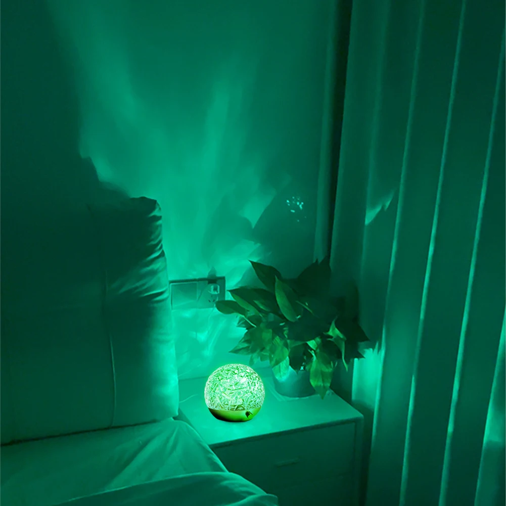 

Round Water Wave Projection Atmosphere Lamp Creative Table Light USB Charging Tabletop Decorative Lamp RGB Touch/Remote Control