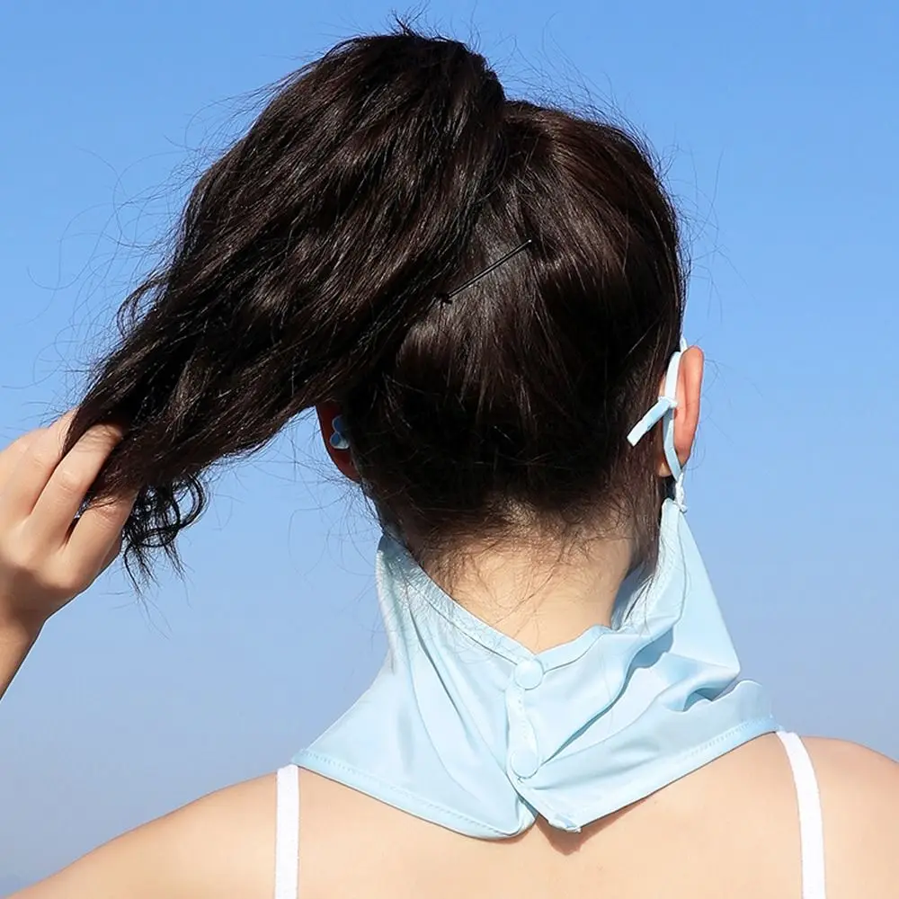 Солнцезащитные шарфы для лица однотонная женская маска декольте Gini летняя