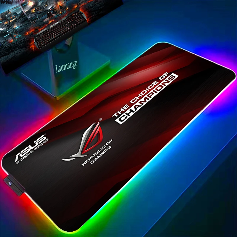 

ASUS Xxl Mouse Pad 900x400 Cheap Pc Gamer Cabinet Gaming Desk Accessories Led Mousepad Backlight Big Mousepepad Back Light Mat