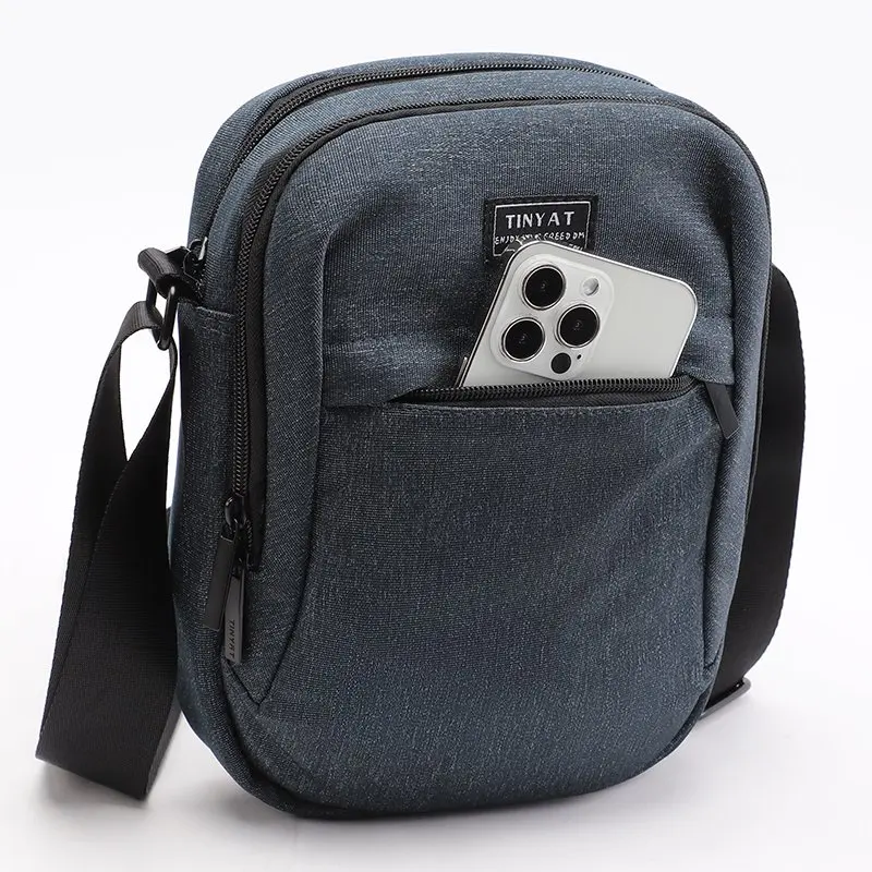 

Fashionable Gray 9 Pockets Mens Messenger Business Bag for Hiking and Traveling, Shoulder Crossbody Bags.