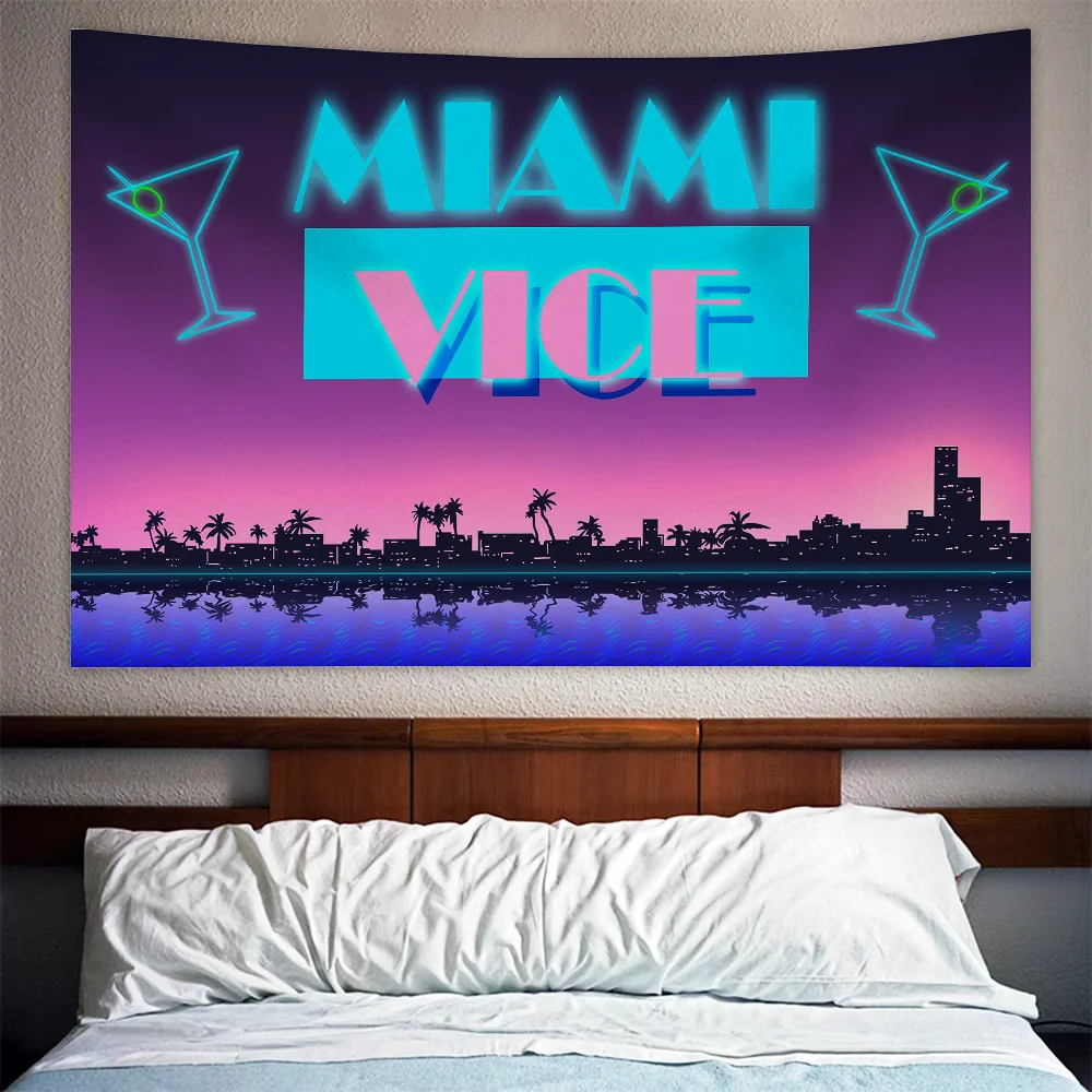 Тема Майами Каваи Аниме Настенный Гобелен Бохо Декоративный Подвесной Кубок