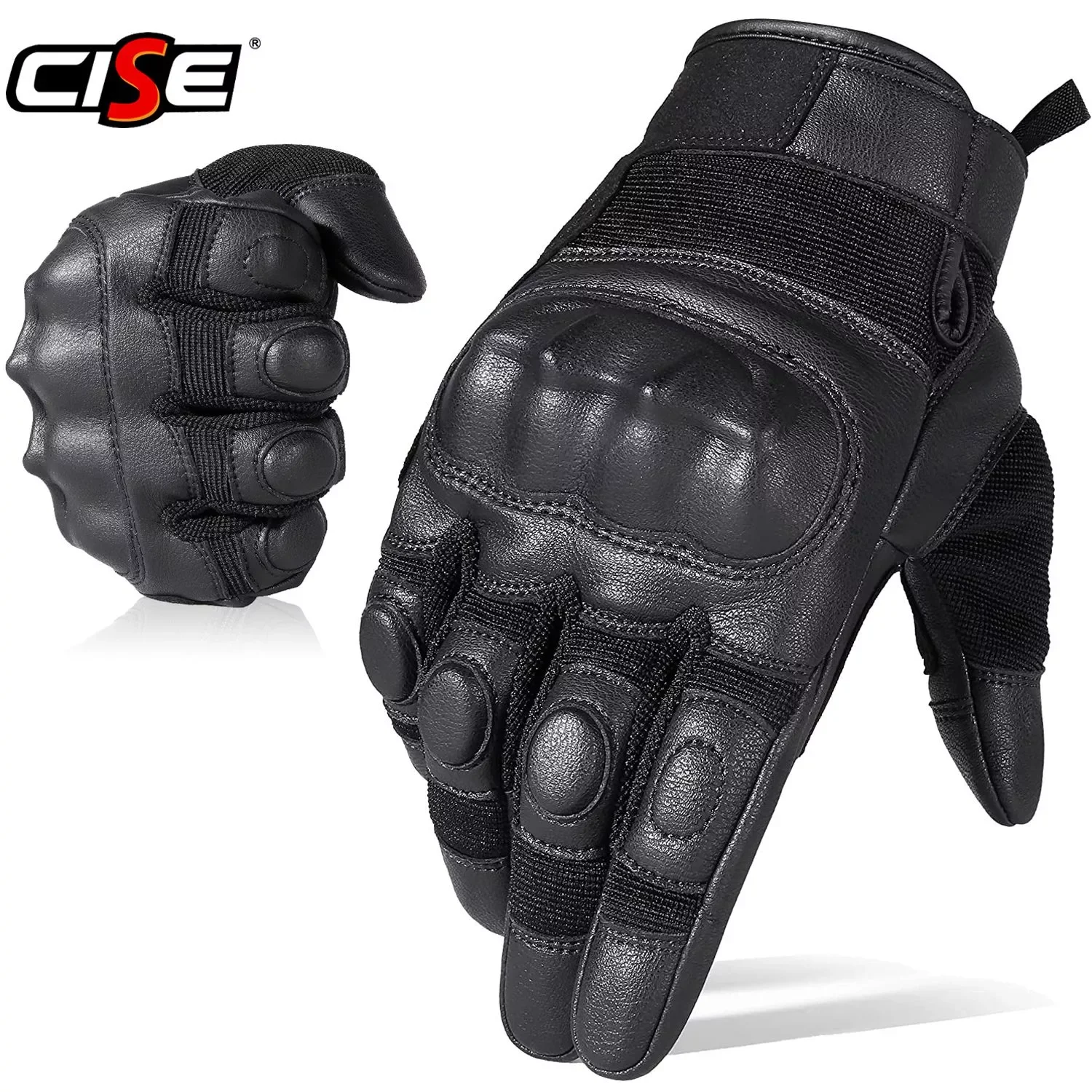 

TouchSceen Leather Motorcycle Full Finger Gloves Black Motorbike Motocross Moto Riding Racing Enduro Biker Protective Gear Men