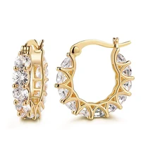 2022 full paved crystal cz hoop earrings for women dazzling accessories wedding party delicate birthday gift statement jewelry