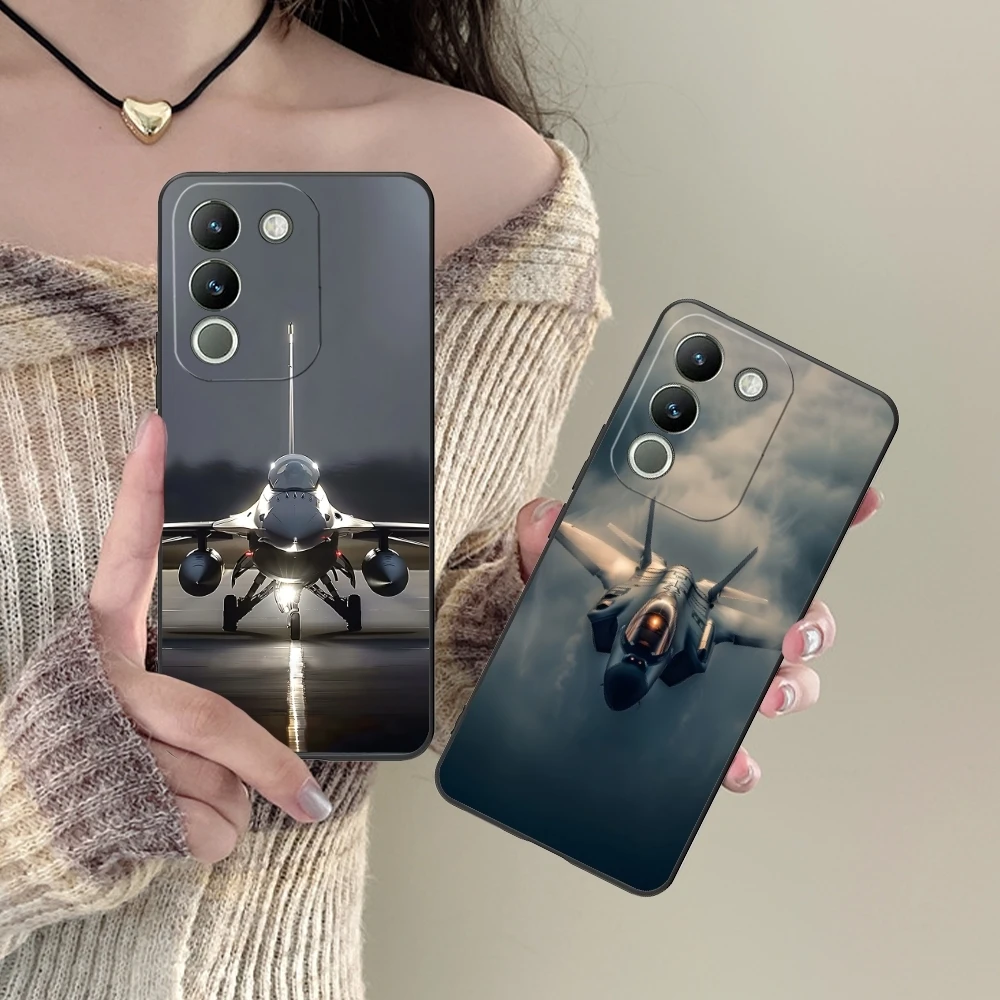 Чехол для мобильного телефона AirForce Plane VIVO Y95 Y93 Y31 Y20 V19 V17 V15 Pro X60 NEX черный мягкий