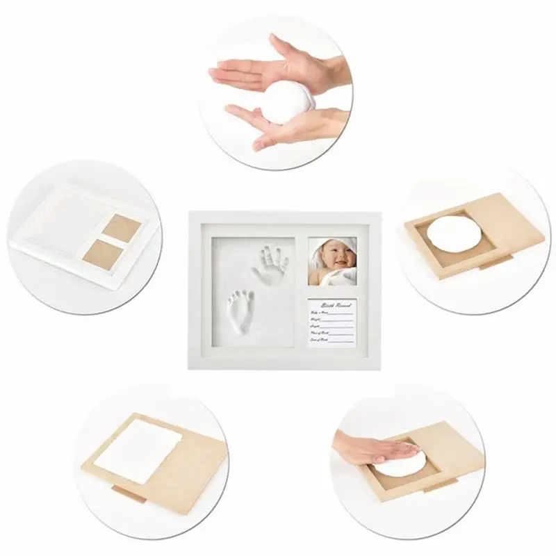 

2022 Baby Newborn Handprint Footprint Kit Casting Infant Baby DIY Non-toxic Souvenirs Gifts Imprint Soft Clay Inkpad for Baby