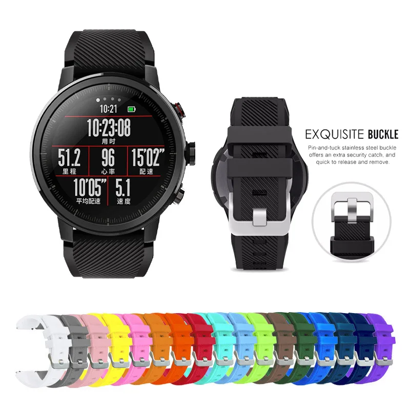 

22mm Silicone Straps for Garmin Active / Venu 2/ Vivoactive 4 /Venu2 wristband Strap for Forerunner 745 Replacement Watch band