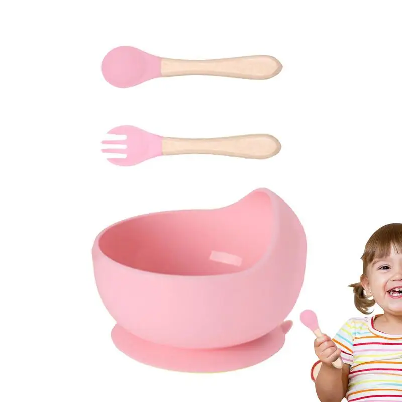 

Baby Food Bowls Silicone Suction Baby Bowl With Spoon And Fork Toddler Baby Utensils Suction Bowls Silicone Bowls For Baby