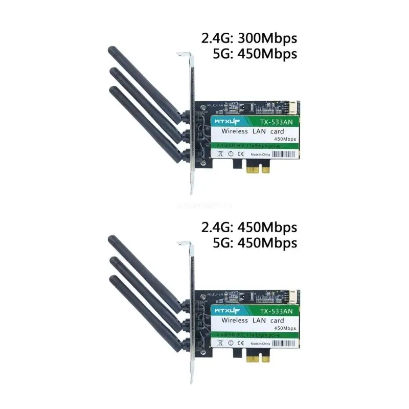 

Dual Band 450Mbps TX-533AN 633ANHMW Pci-e 802.11N Wireless Card Card Dropship