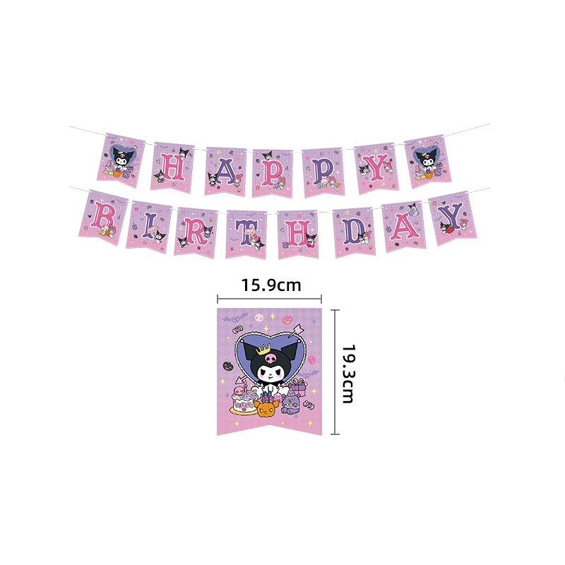 Новый мультяшный Sanrio Kuromi милая фотография украшение на тему дня рождения баннер