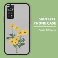 frosted phone case for xiaomi redmi k50 k40 k20 pro k30s k30i cover for redmi 10 10c 9t 9 c nfc 9a 8a 7a 8 7 flower pattern case