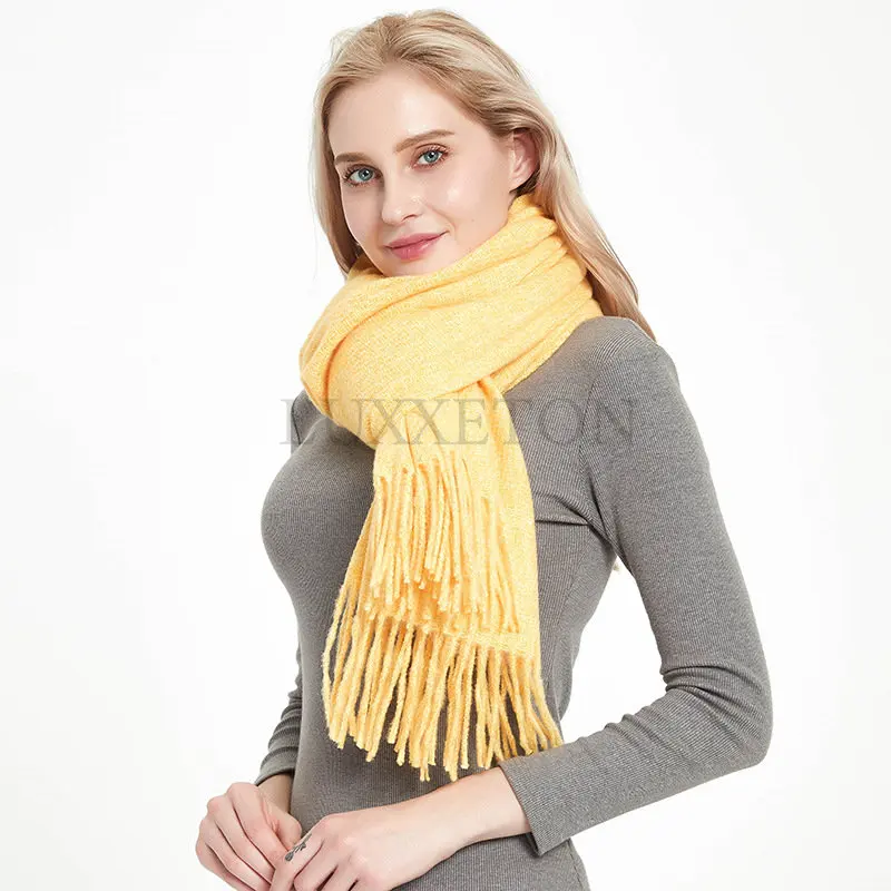 

Women's Winter Scarf Cashmere Feel Pashmina Tassel Shawl Wraps Soft Warm Blanket Scarves Luxury Female Scarf Wrap Hijab