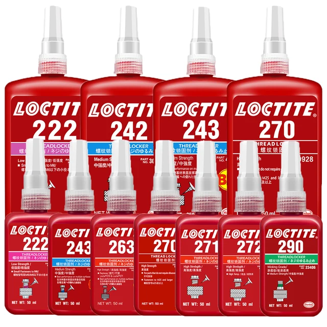 Loctite 241 242 272 243 222 270 screw adhesive 263 262 277 290 anaerobic glue anti-loose anti-slip sealing thread locking agent