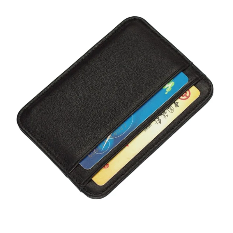 

New Super Slim 100% Sheepskin Genuine Leather Men's Wallet Male Thin Mini ID Credit Card Holder Small Cardholder Purse For Man