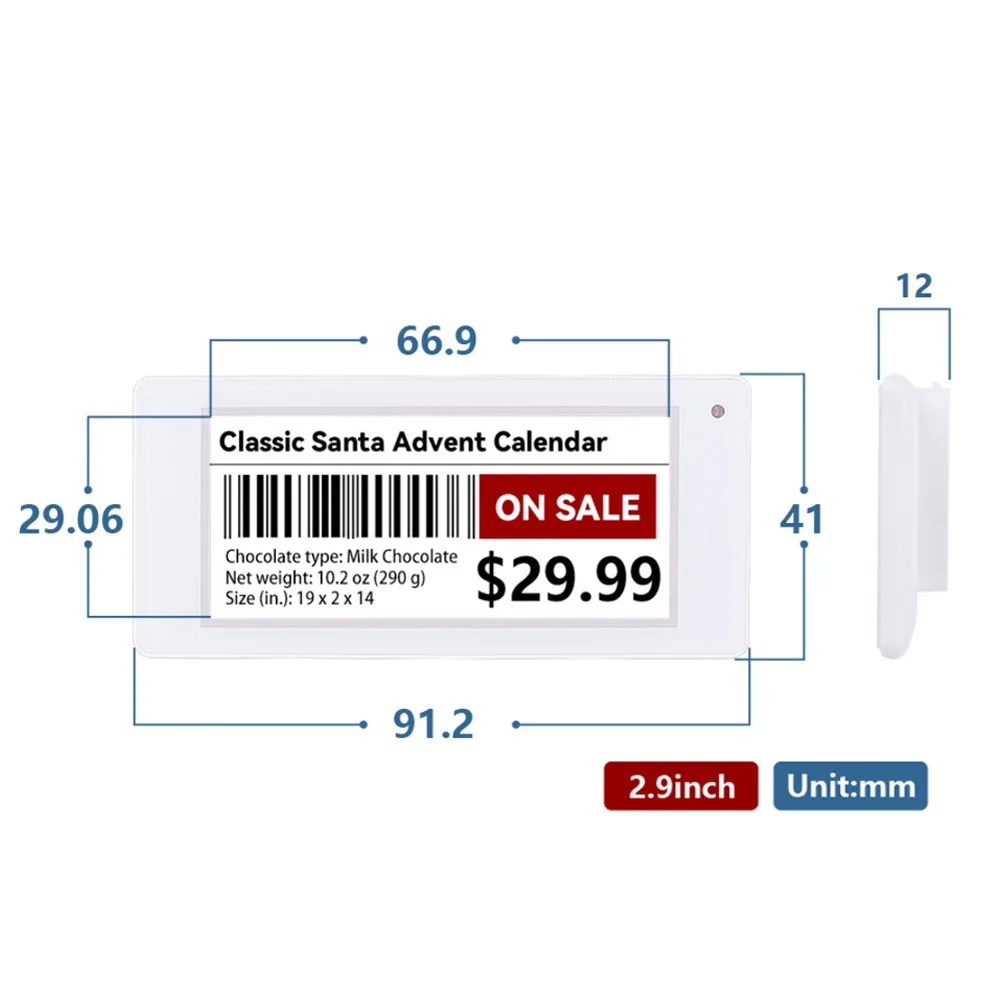 

2,9-дюймовая полка для электронных этикеток, цифровые ценники, электронные ценники с приложением